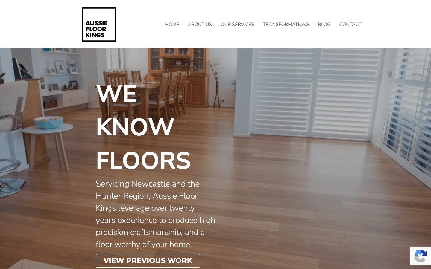 Aussie Floor Kings website, after the rebuild
