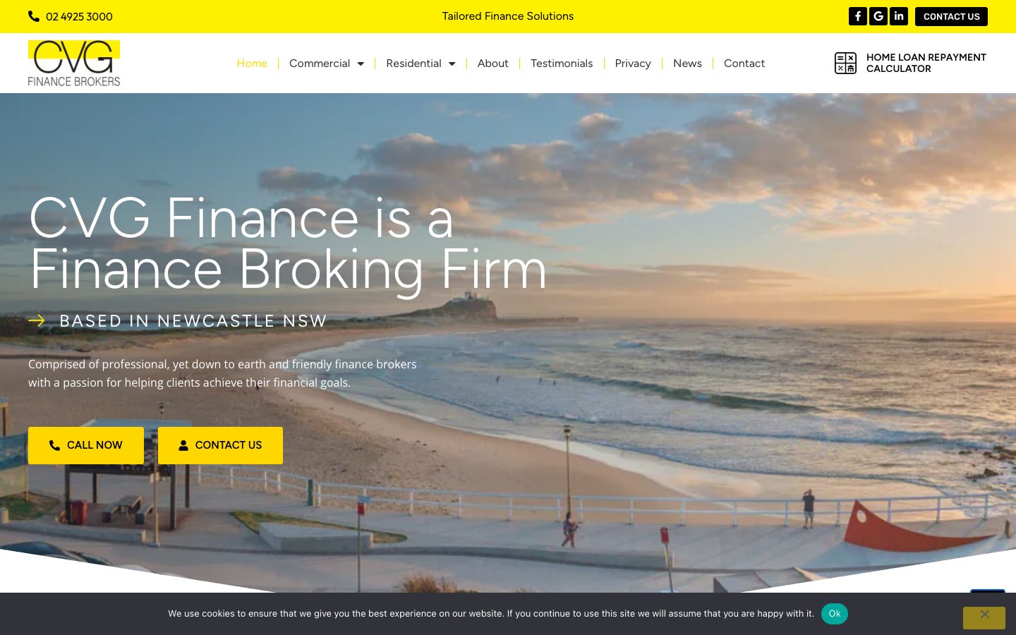 CVG Finance website, after the rebuild