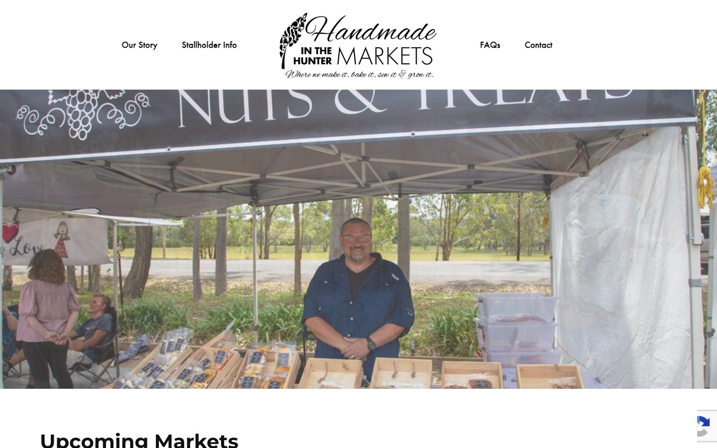 Handmade In The Hunter Markets website, after the rebuild