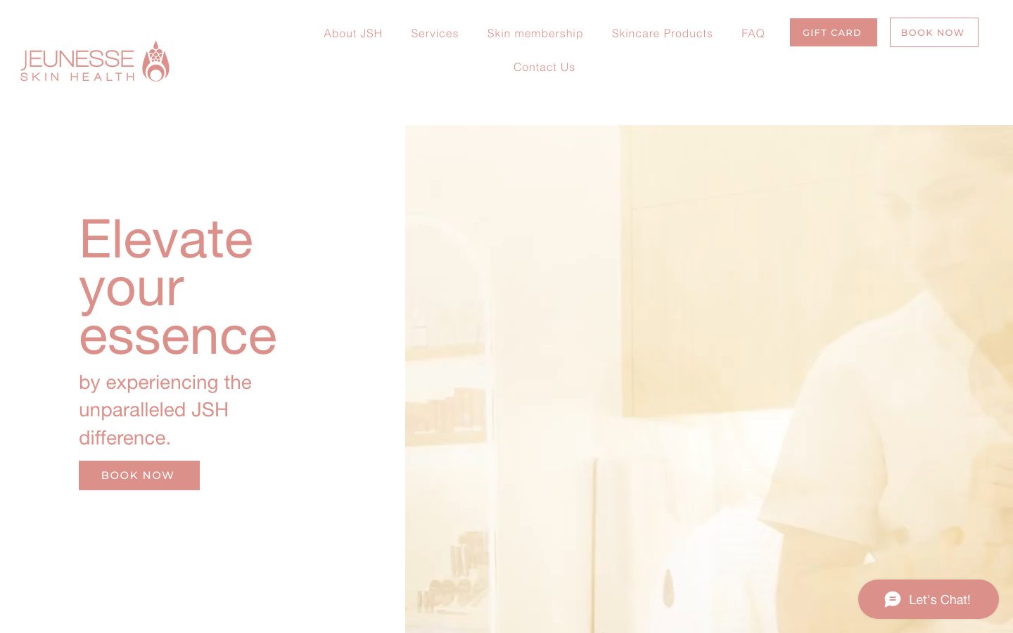 Jeunesse Skin Health website, after the rebuild
