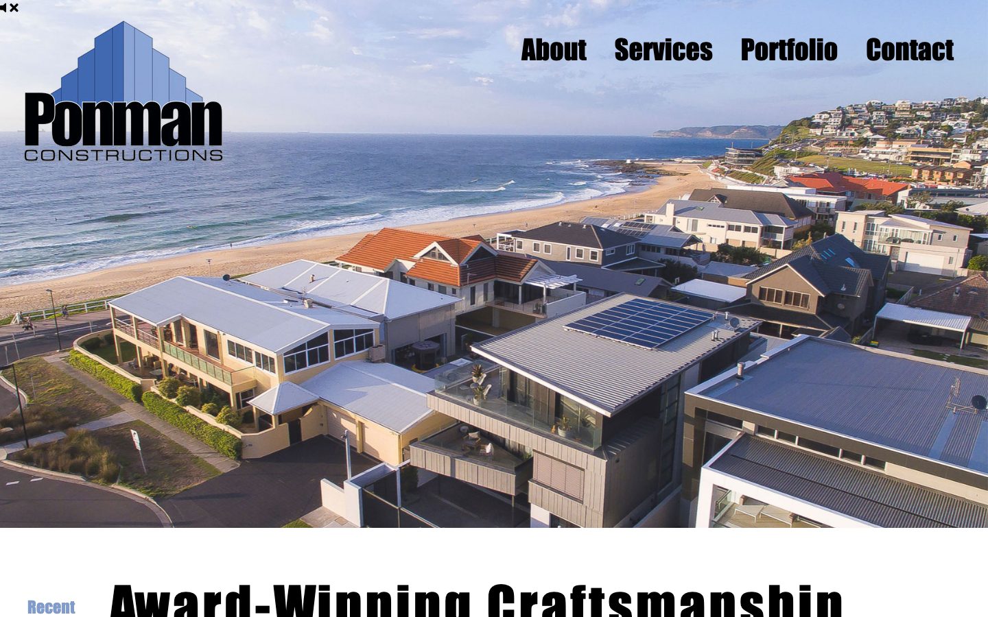 Ponman Constructions website, after the rebuild